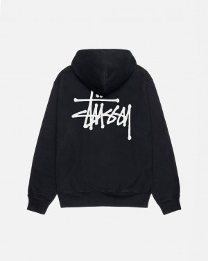 Stussy Basic Stüssy Pigment Dyed Hoodie Ženski Puloverji Črne Slovenija | PPP-4690