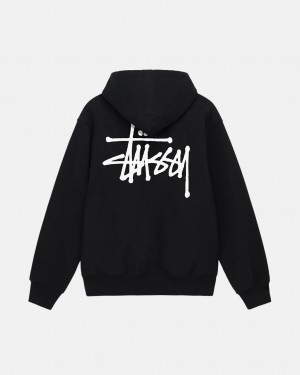 Stussy Basic Stussy Hoodie Moški Pulover s Kapuco Črne Slovenija | COH-4125