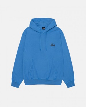 Stussy Basic Stussy Hoodie Pigment Dyed Moški Pulover s Kapuco Modre Slovenija | WBU-9950