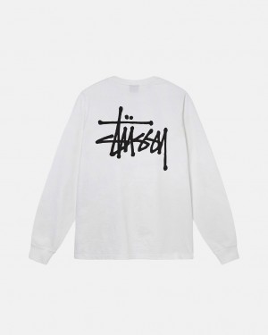 Stussy Basic Stussy Ls Tee Moški T Shirt Bele Slovenija | TFD-5481