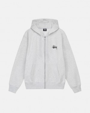 Stussy Basic Stussy Zip Hoodie Ženski Pulover s Kapuco Sive Slovenija | QSJ-9778