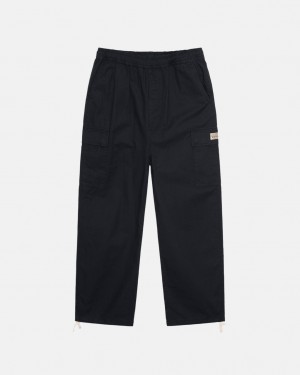 Stussy Beach Pant Ripstop Cargo Moški Hlače Črne Slovenija | MYE-6191