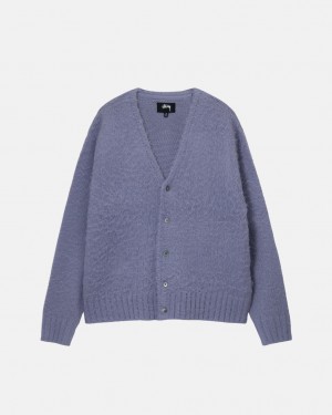 Stussy Brushed Cardigan Moški Puloverji Vijolične Slovenija | BZM-2762