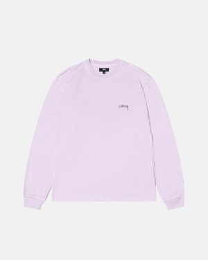 Stussy Lazy Ls Tee Moški T Shirt Vijolične Slovenija | SUN-6009