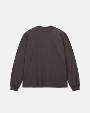 Stussy Lazy Ls Tee Moški Topi Črne Slovenija | VGI-0479