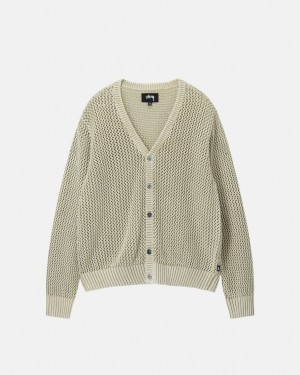 Stussy Loose Gauge Cardigan Ženski Puloverji Bež Slovenija | WSQ-5022