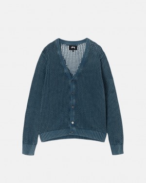 Stussy Loose Gauge Cardigan Ženski Puloverji Modre Slovenija | HPD-1333