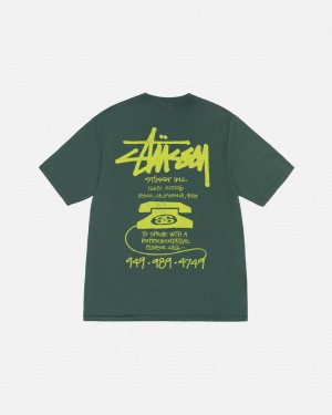 Stussy Old Phone Tee Pigment Dyed Moški T Shirt Zelene Slovenija | STT-1751