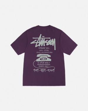 Stussy Old Phone Tee Pigment Dyed Moški T Shirt Vijolične Slovenija | HSZ-9360