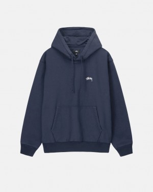 Stussy Overdyed Stock Logo Hoodie Moški Pulover s Kapuco Temno Modre Slovenija | UBI-4676