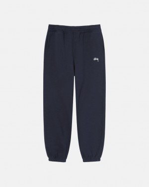 Stussy Overdyed Stock Logo Sweatpant Moški Trenirke Temno Modre Slovenija | OHG-0364