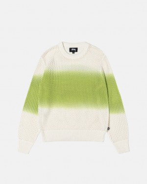 Stussy Pigment Dyed Loose Gauge Knit Sweater Moški Puloverji Temno Zelene Slovenija | WAE-8858