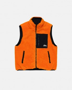 Stussy Sherpa Reversible Vest Moški Telovnik Rumene Slovenija | WQE-0690