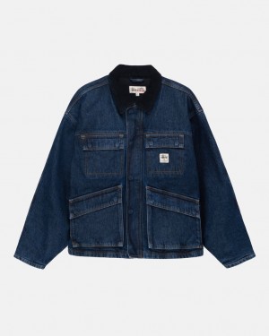 Stussy Shop Jacket Washed Denim Ženski Jakne Modre Slovenija | GTY-2340