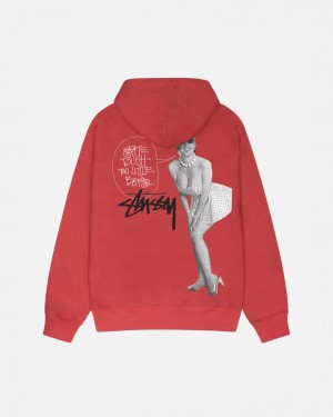 Stussy Skate Tough Hoodie Ženski Pulover s Kapuco Rdeče Slovenija | TIZ-7706