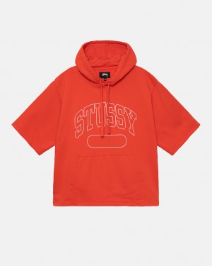 Stussy Ss Boxy Cropped Hoodie Moški Pulover s Kapuco Temno Oranžne Slovenija | RKT-0131