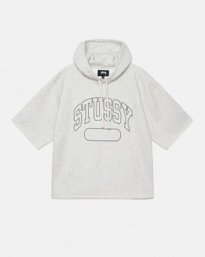 Stussy Ss Boxy Cropped Hoodie Ženski Pulover s Kapuco Sive Slovenija | CYI-3865