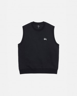 Stussy Stock Fleece Vest Moški Puloverji Črne Slovenija | IYR-0793