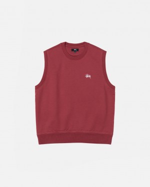 Stussy Stock Fleece Vest Moški Puloverji Bordo Slovenija | IMB-3235