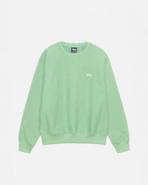 Stussy Stock Logo Crew Ženski Puloverji Zelene Slovenija | YBB-7482