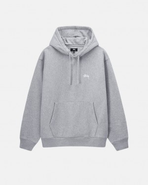 Stussy Stock Logo Hoodie Moški Pulover s Kapuco Sive Slovenija | RQJ-8327