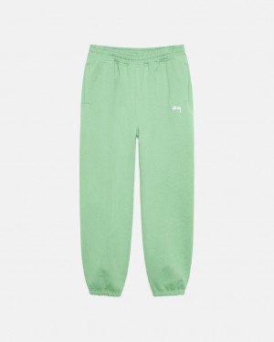 Stussy Stock Logo Sweatpant Moški Trenirke Zelene Slovenija | GWK-4574