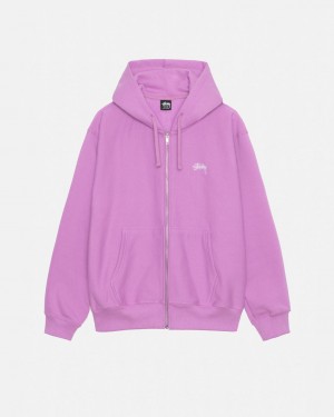 Stussy Stock Logo Zip Hood Moški Puloverji Vijolične Slovenija | XRN-8337