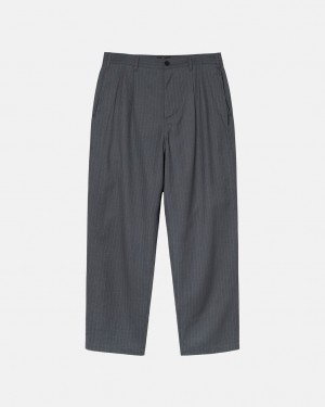 Stussy Stripe Volume Naguban Trouser Moški Hlače Sive Slovenija | XEZ-7072