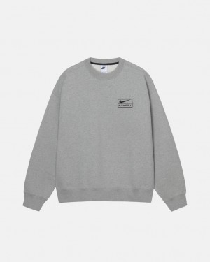 Stussy Fleece Crew Moški Puloverji Temno Sive Slovenija | TZR-6490