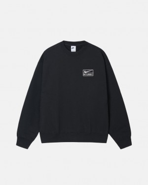 Stussy Stone Wash Fleece Crew Ženski Puloverji Črne Slovenija | PAB-3857