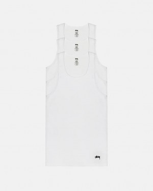 Stussy Stussy Tank Undershirt Moški Srajce Bele Slovenija | BEO-9287