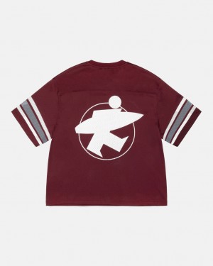 Stussy Surfman Mesh Football Jersey Ženski Topi Bordo Slovenija | SIF-1198