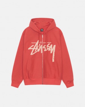 Stussy Venus Zip Hood Moški Puloverji Rdeče Slovenija | UKI-8691