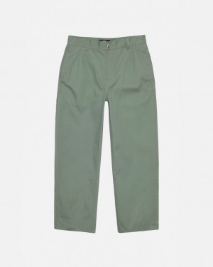 Stussy Workgear Trouser Twill Moški Hlače Zelene Slovenija | YPX-7832