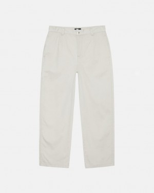 Stussy Workgear Trouser Twill Moški Hlače Bele Slovenija | SBL-1675