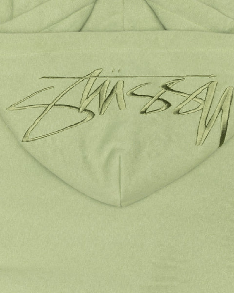 Stussy Back Hood Applique Hood Moški Puloverji Zelene Slovenija | GSQ-5298