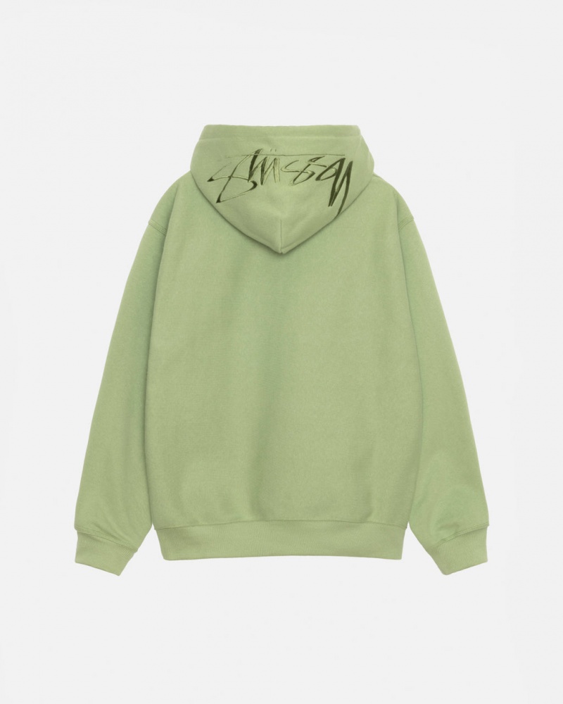 Stussy Back Hood Applique Hood Moški Puloverji Zelene Slovenija | GSQ-5298