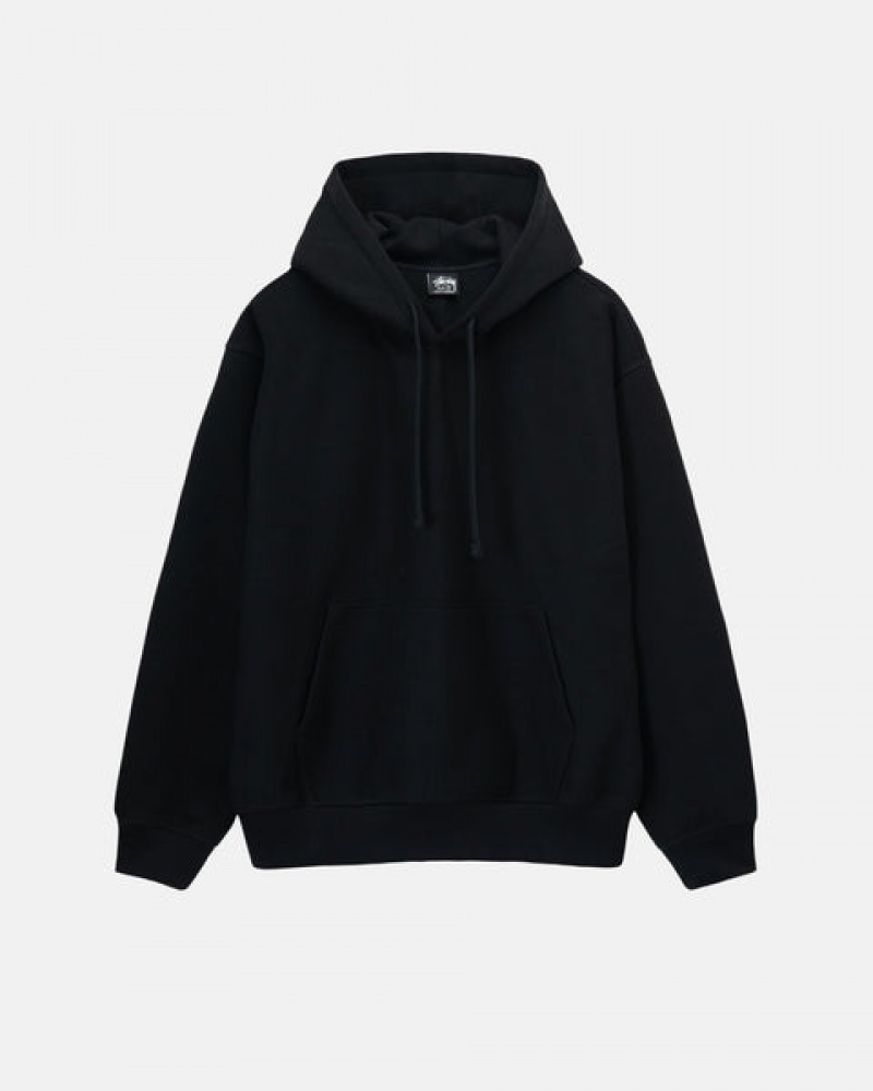 Stussy Back Hood Applique Hoodie Moški Pulover s Kapuco Črne Slovenija | MCU-7631