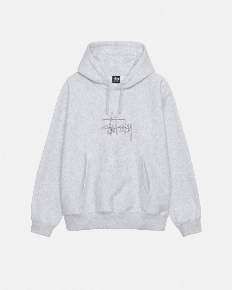 Stussy Basic Applique Hoodie Moški Pulover s Kapuco Sive Slovenija | YQU-9674