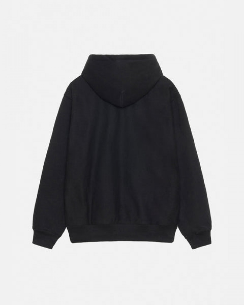 Stussy Basic Applique Hoodie Moški Pulover s Kapuco Črne Slovenija | GCV-2915