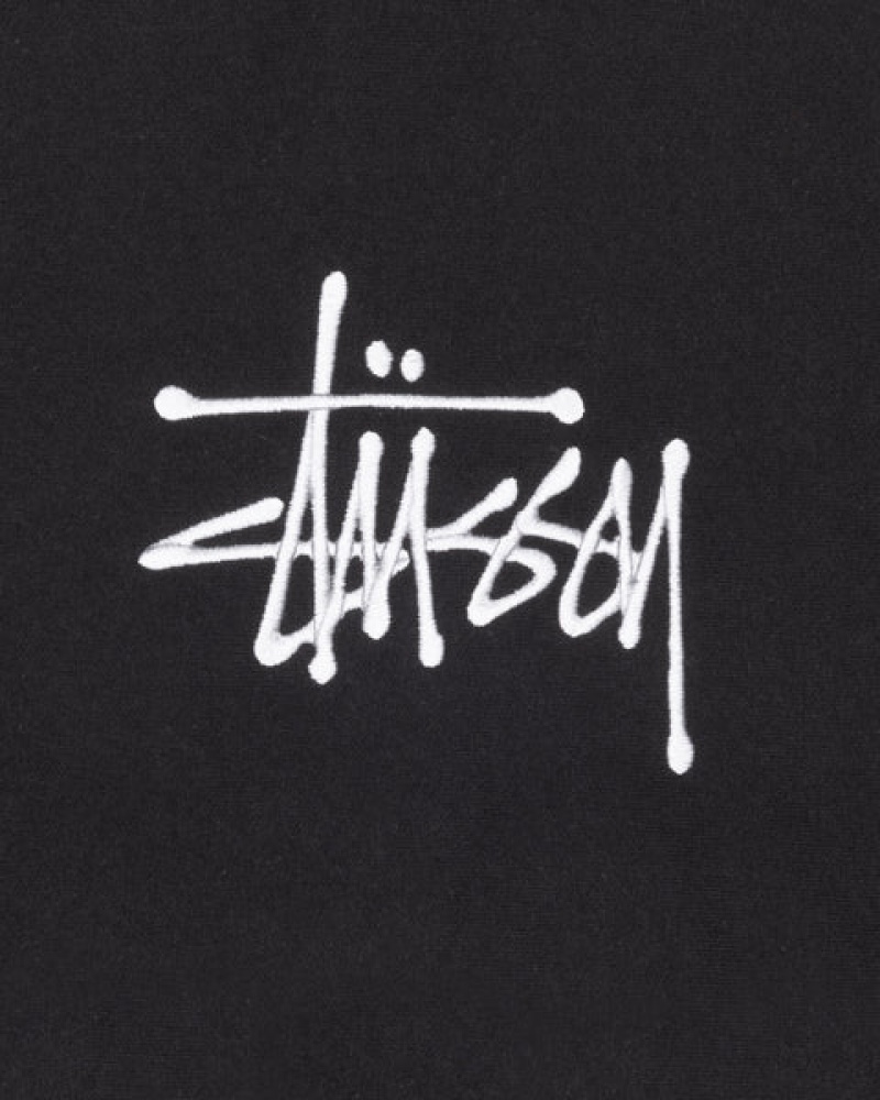 Stussy Basic Applique Hoodie Moški Pulover s Kapuco Črne Slovenija | GCV-2915