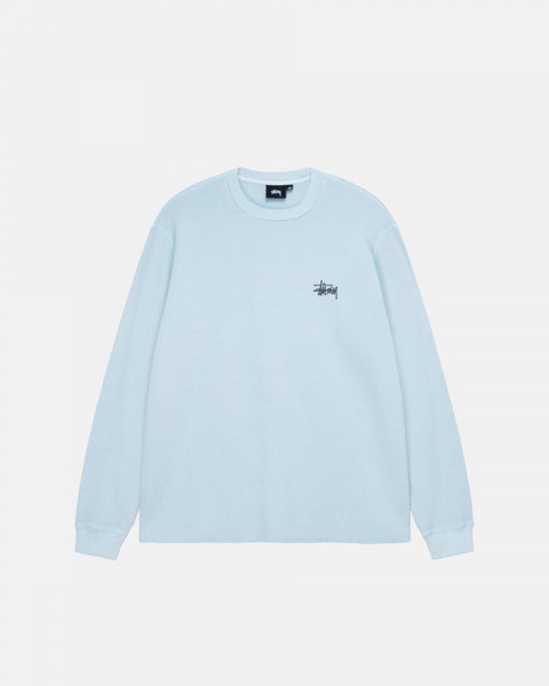 Stussy Basic Stock Ls Thermal Moški Topi Svetlo Modre Slovenija | ODM-4666