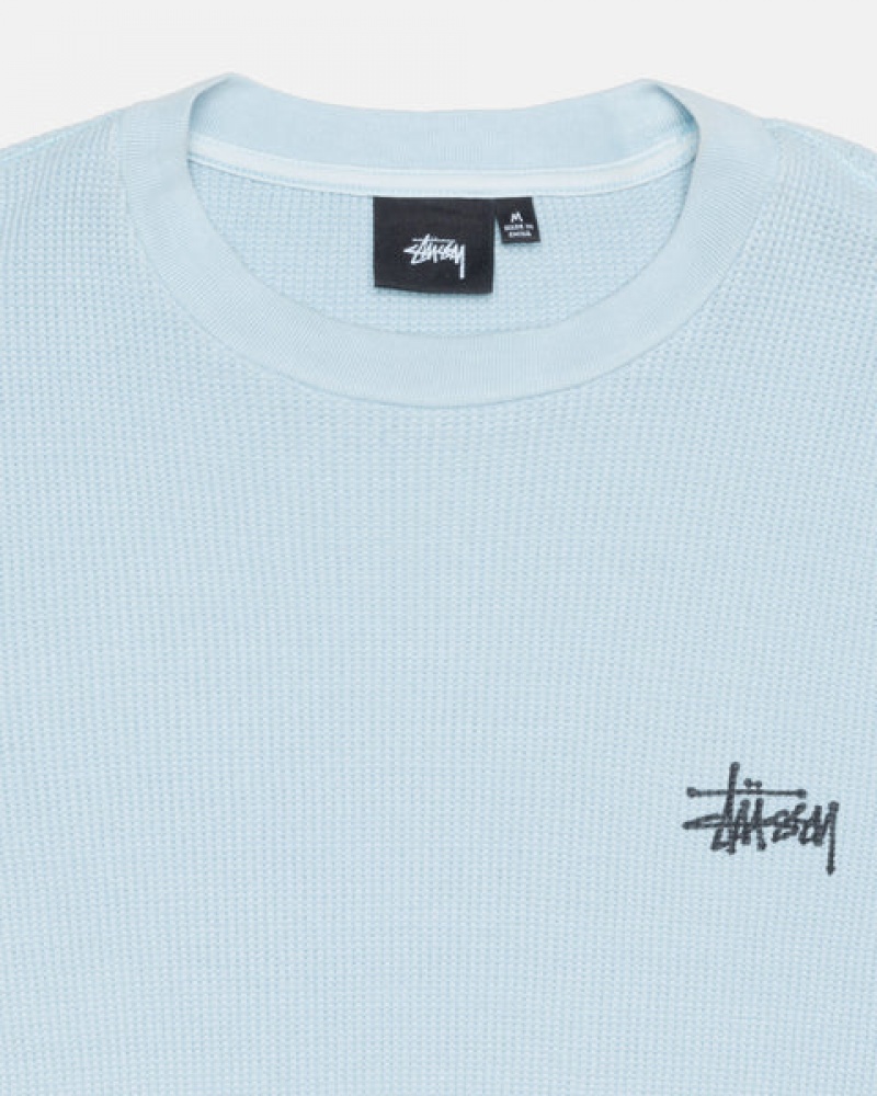 Stussy Basic Stock Ls Thermal Moški Topi Svetlo Modre Slovenija | ODM-4666