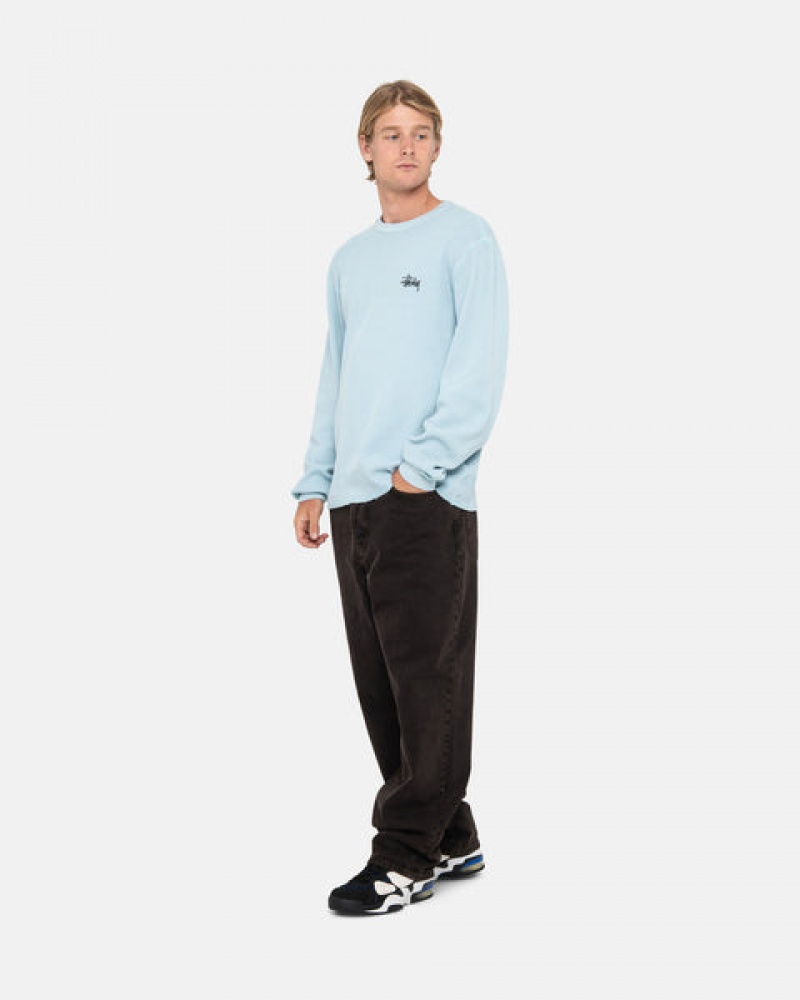 Stussy Basic Stock Ls Thermal Moški Topi Svetlo Modre Slovenija | ODM-4666