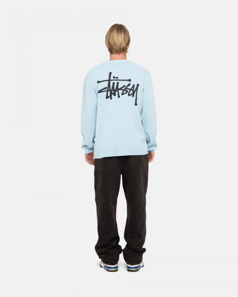 Stussy Basic Stock Ls Thermal Moški Topi Svetlo Modre Slovenija | ODM-4666