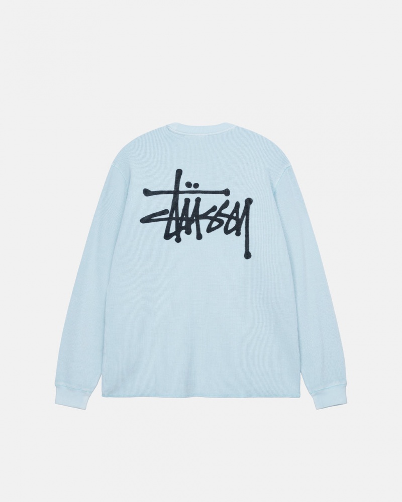 Stussy Basic Stock Ls Thermal Moški Topi Svetlo Modre Slovenija | ODM-4666