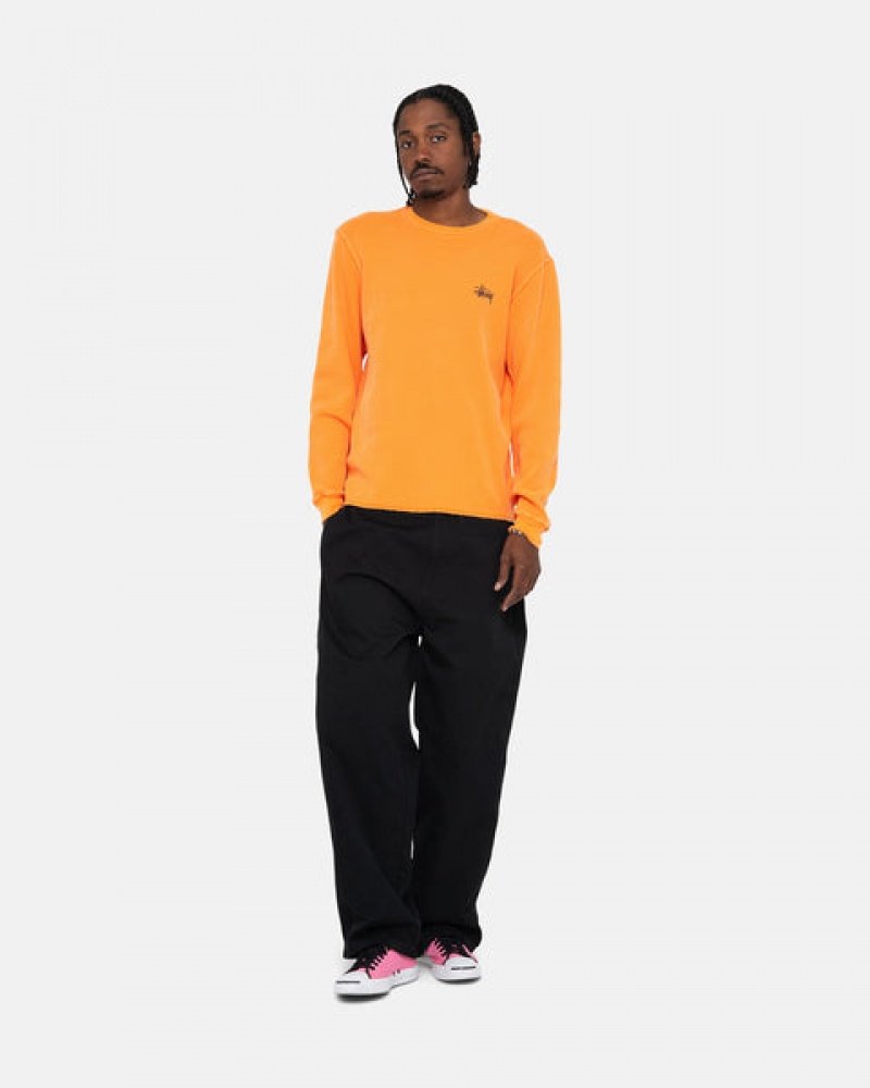 Stussy Basic Stock Ls Thermal Moški Topi Oranžne Slovenija | VJC-0243