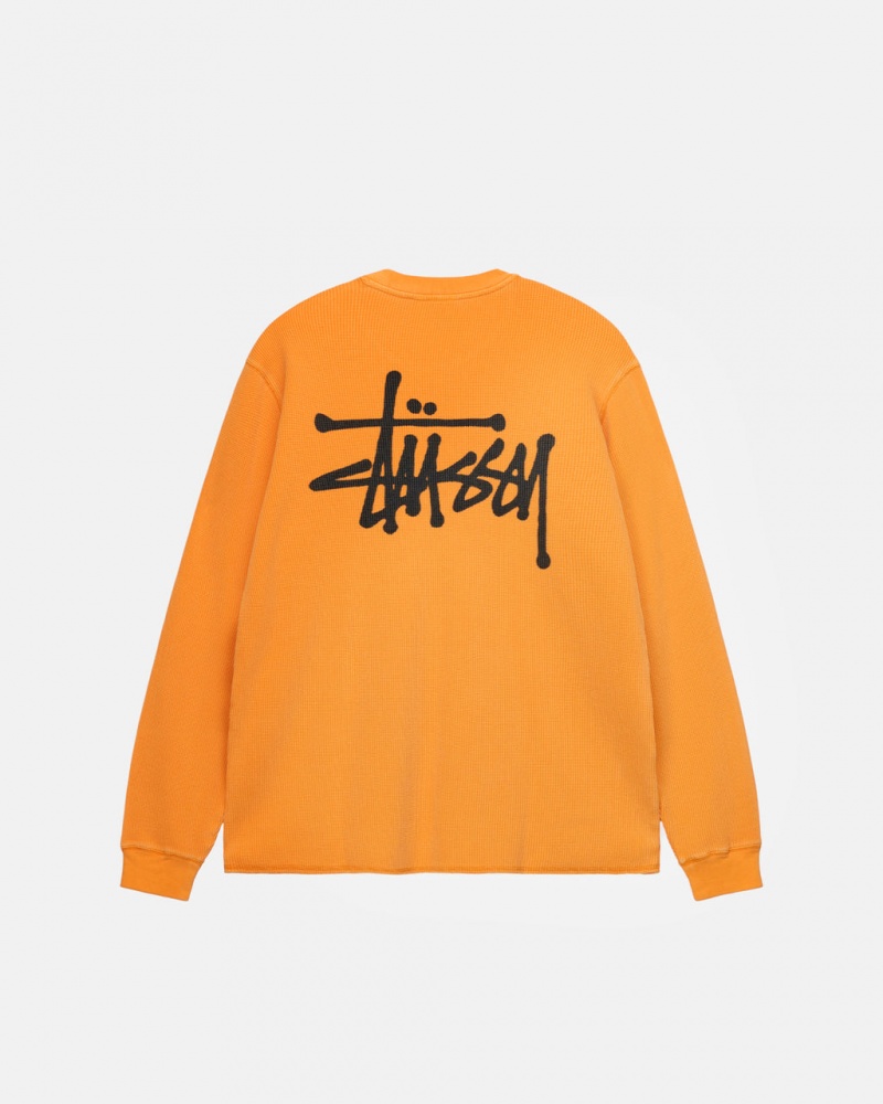 Stussy Basic Stock Ls Thermal Moški Topi Oranžne Slovenija | VJC-0243