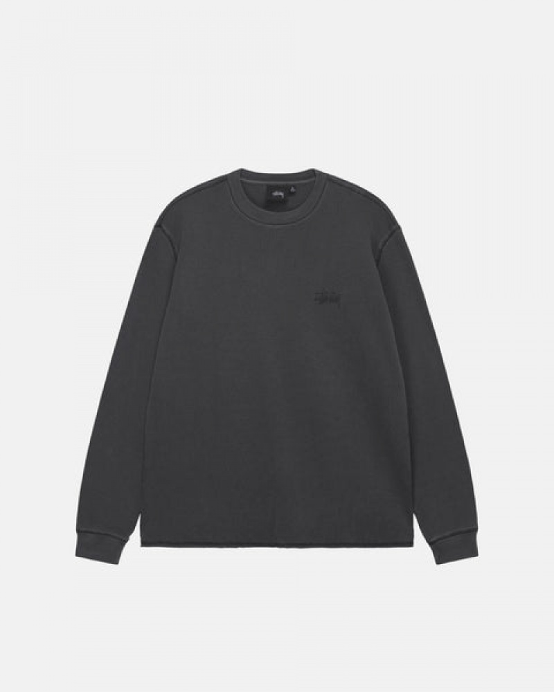 Stussy Basic Stock Ls Thermal Ženski Topi Črne Slovenija | JRC-7745