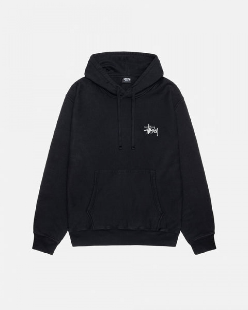 Stussy Basic Stüssy Pigment Dyed Hoodie Ženski Puloverji Črne Slovenija | PPP-4690